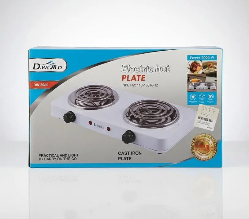 ESTUFA ELECTRICA 2 HORNILLAS D.WORLD 